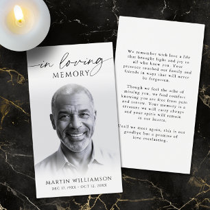 In Loving Memory Photo Simple Funeral Prayer Card