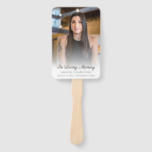 In Loving Memory Photo Simple Obituary Funeral  Hand Fan
