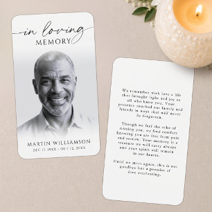 In Loving Memory Photo Simple Sympathy Prayer Card