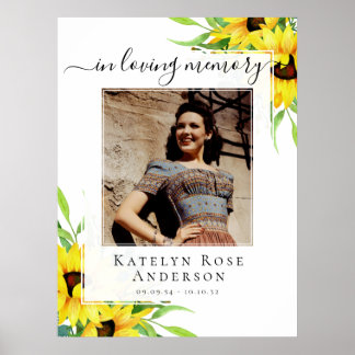 In Loving Memory Photo Sunflower Welcome Sign