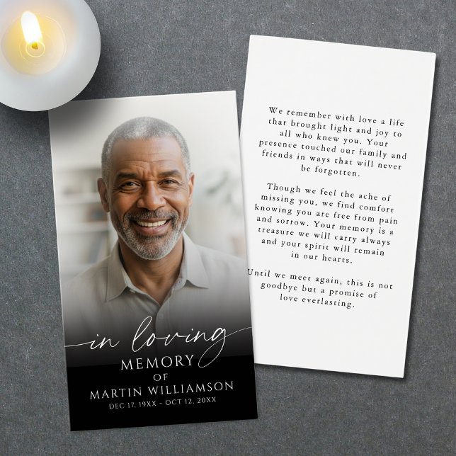In Loving Memory Photo Sympathy Prayer Card (Creator Uploaded)