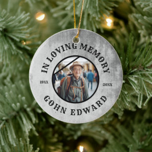 In Loving Memory Photo Tribute Design Ceramic Ornament