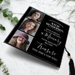 In Loving Memory Photo Tribute Graduation Cap Topper<br><div class="desc">Celebrate your graduation while keeping your beloved one close to your heart with our 'In Loving Memory' Graduation Cap Topper. Crafted with three carefully chosen photos, it includes significant details such as their name and birth/death dates, reinforcing their unforgettable presence in your life. The cap features a precious sympathy quote,...</div>