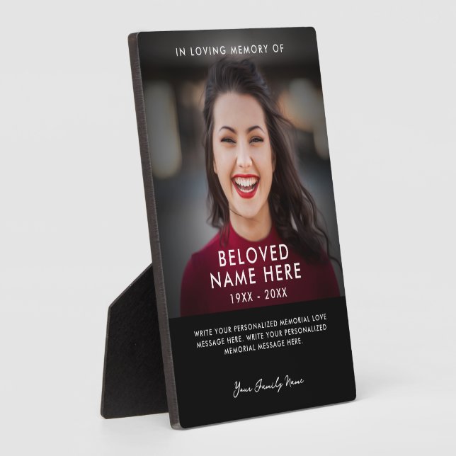 In Loving Memory Photo Tribute Plaque (Side)