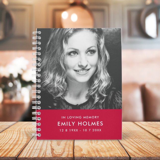 In Loving Memory | Pink Feminine Memorial Photo Notebook (Creator Uploaded)