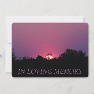 In Loving Memory Pink Sunset Invitation