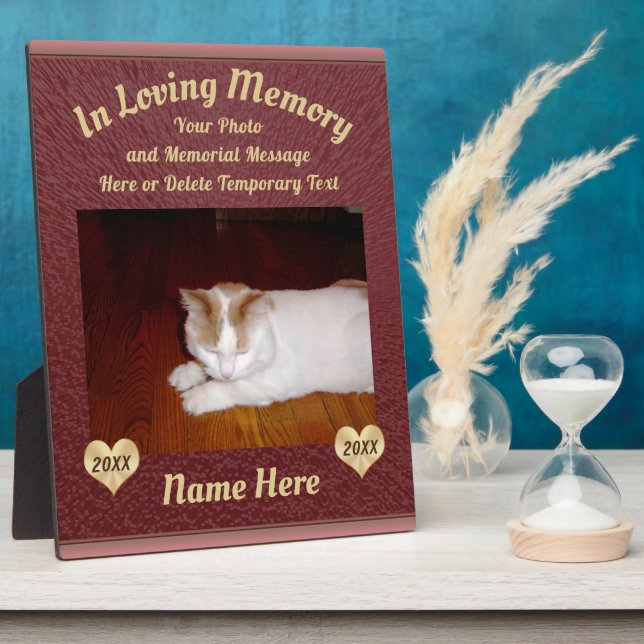 In Loving Memory Plaque with Your PHOTO and TEXT (Side)