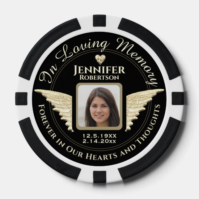 In Loving Memory Pocket Photo Remembrance Poker Chips (Front)