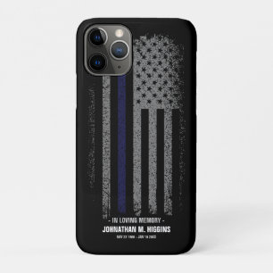 In Loving Memory Police Thin Blue Line Flag iPhone 11 Pro Case
