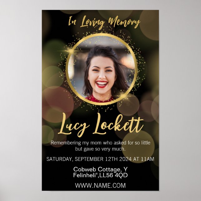 In loving memory poster (Front)