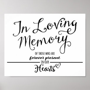 "In loving Memory" print black and white modern