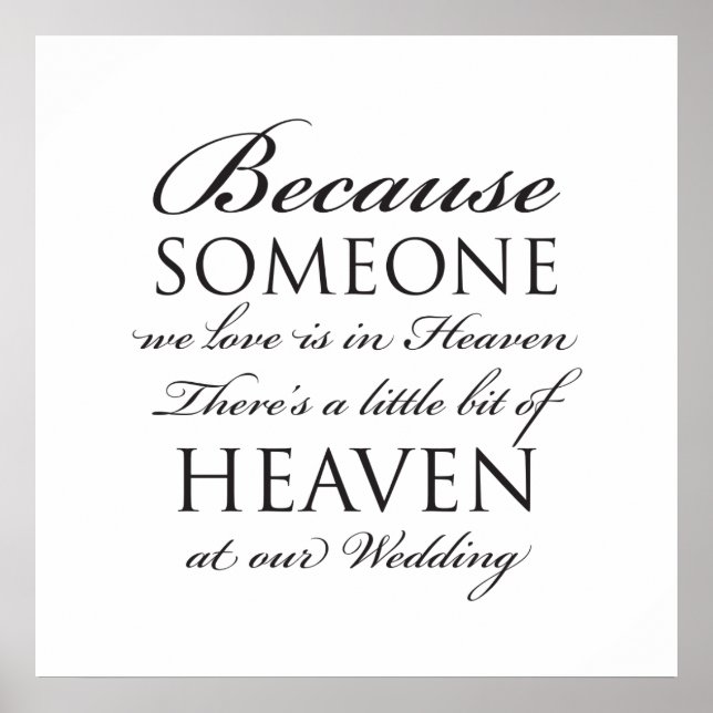 In Loving Memory Print Remembrance Wedding Sign (Front)