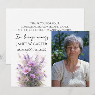 In Loving Memory Purple Lilac Floral Funeral Invitation