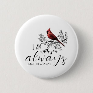 In Loving Memory: Red Cardinal 2 Inch Round Button