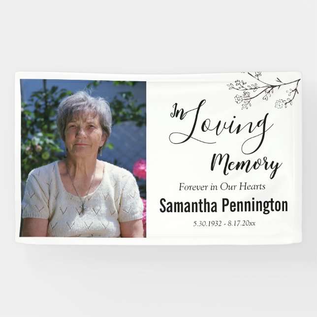 In Loving Memory Remembrance Ceramony Banner (Horizontal)