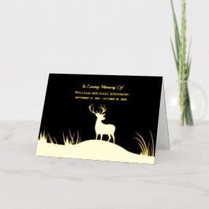 In Loving Memory Remembrance Funeral Memorial Deer Foil Greeting Card