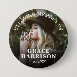 In Loving Memory   Remembrance Photo 3 Inch Round Button