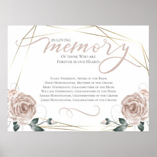 In Loving Memory Remembrance Wedding Ceremony Sign