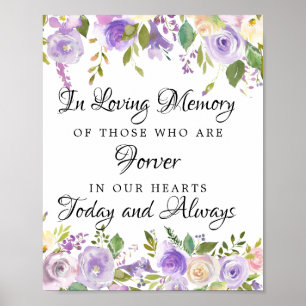 In Loving Memory Remembrance Wedding Ceremony Sign