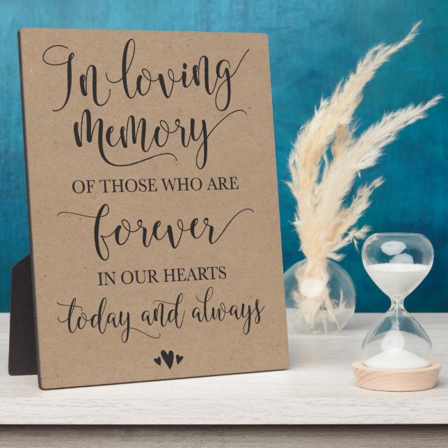 In Loving Memory Remembrance Wedding Ceremony Sign Plaque (Side)