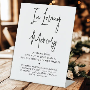 In Loving Memory Remembrance Wedding Memorial Pedestal Sign
