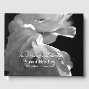 In Loving Memory Roses Funeral Guest Book