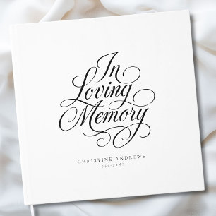 "In Loving Memory" Script Font Keepsake Funeral Guest Book