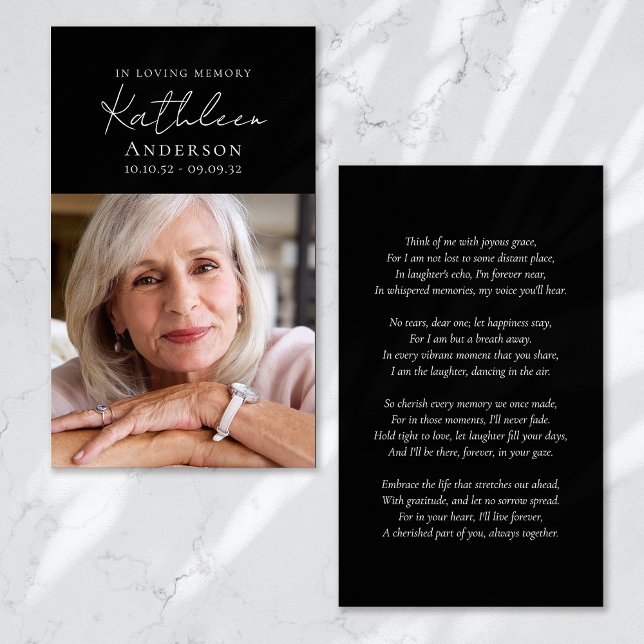 In Loving Memory Script Funeral Prayer Card (Creator Uploaded)