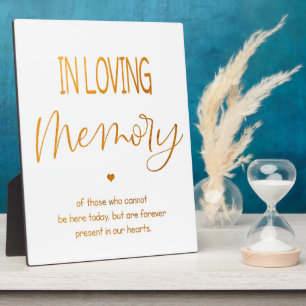 In loving Memory sign Gold Tabletop Plaque 