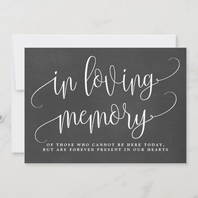 In Loving Memory Sign - Lovely Calligraphy Chalk (Front)