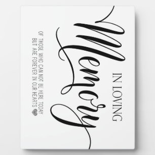 In Loving Memory sign Tabletop Plaque with Easel