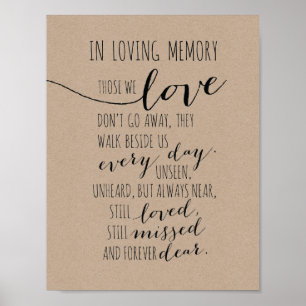 In loving memory sign - Those we love don go away