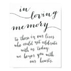 In loving memory sign - to those in our lives