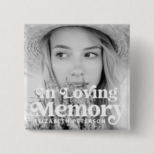 In Loving Memory Simple Custom Photo Memorial 2 Inch Square Button