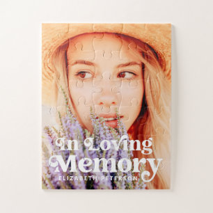In Loving Memory Simple Custom Photo Memorial Jigsaw Puzzle