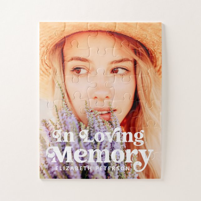 In Loving Memory Simple Custom Photo Memorial Jigsaw Puzzle (Vertical)