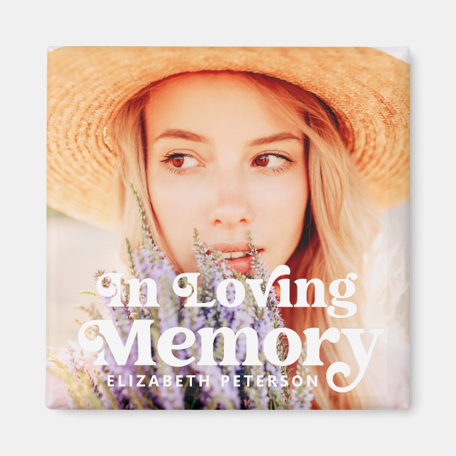 In Loving Memory Simple Custom Photo Memorial Magnet (Front)
