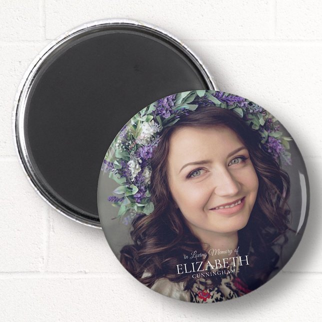 In Loving Memory Simple Custom Photo Memorial Magnet (Creator Uploaded)