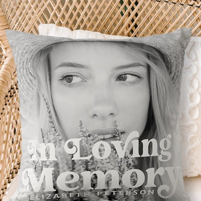 In Loving Memory Simple Custom Photo Memorial Throw Pillow (Creator Uploaded)
