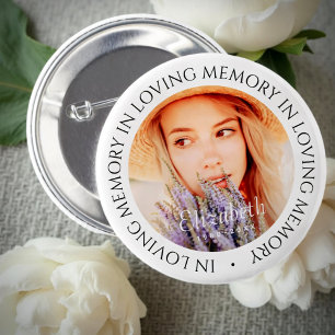 In Loving Memory Simple Modern Custom Photo 2 Inch Round Button
