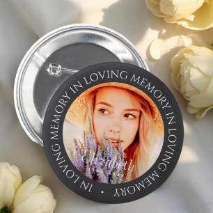 In Loving Memory Simple Modern Custom Photo 2 Inch Round Button