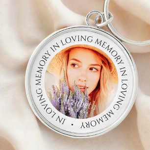 In Loving Memory Simple Modern Custom Photo Keychain