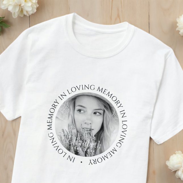 In Loving Memory Simple Modern Custom Photo T-Shirt (Creator Uploaded)