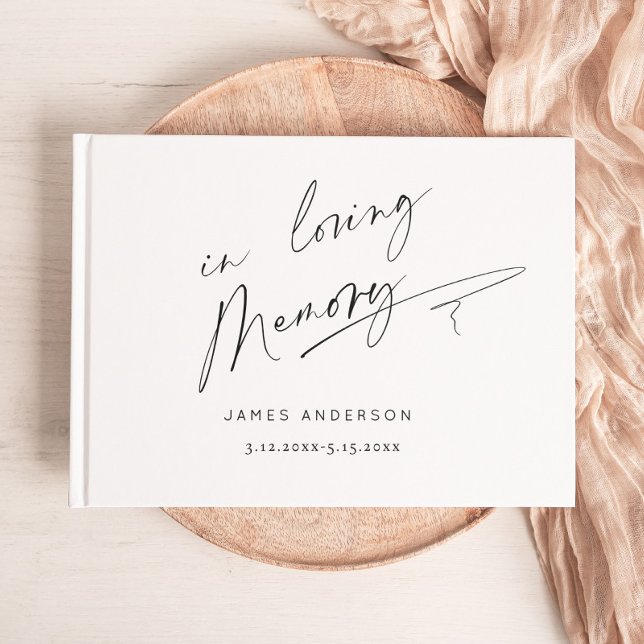 In Loving Memory Simple Script Funeral Guest Book (Creator Uploaded)