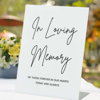 In Loving Memory Simple Wedding Memorial Table  Pedestal Sign