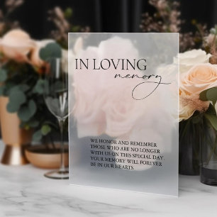 In Loving Memory Simple Wedding Mirror Decal Sign
