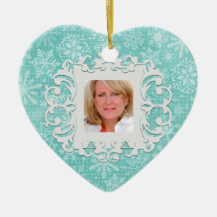In Loving Memory Snowflake Personalized Photo Ceramic Ornament