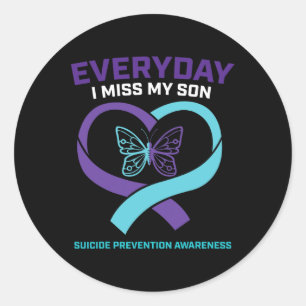 In Loving Memory Son Suicide Prevention Awareness Classic Round Sticker