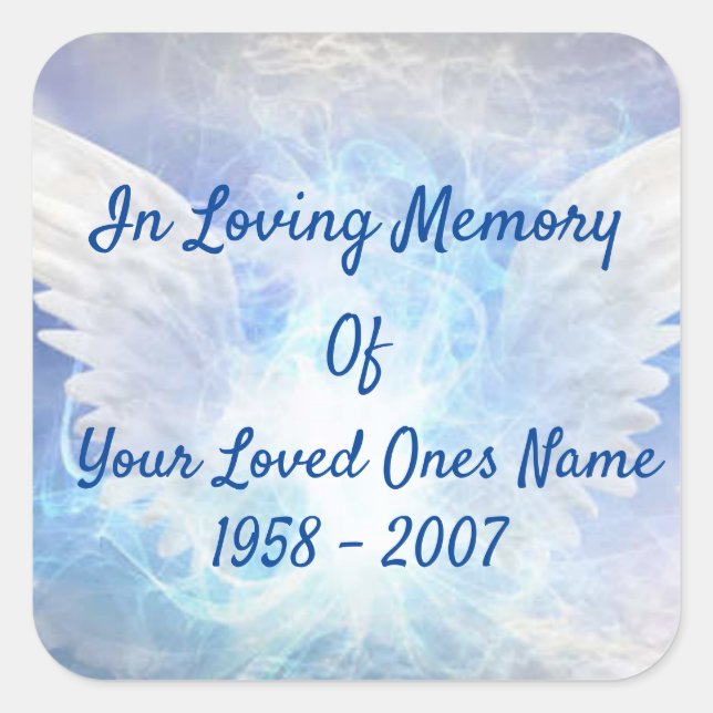 In Loving Memory Square Sticker (Front)