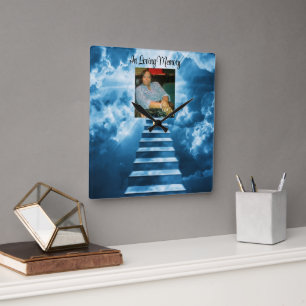 In loving memory square wall clock